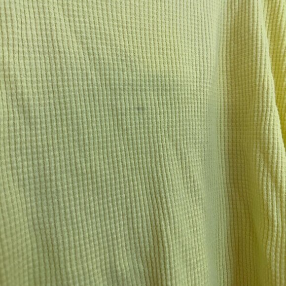 FREE PEOPLE Microphone Drop-Shoulder Cotton Thermal Top in Lemon Grass X-Small - Picture 8 of 9